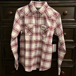 Women’s Kimes Ranch plaid button-down western shirt